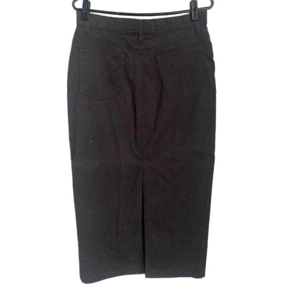 Jones New York Sport Dark Grey Denim Straight Maxi Skirt Size 10 - Picture 3 of 6